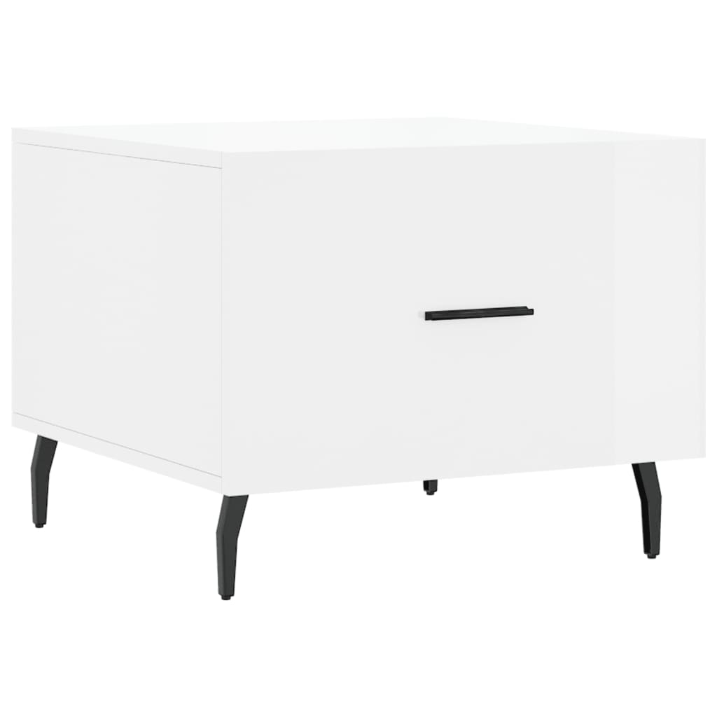 Salontafel 50x50x40 cm bewerkt hout hoogglans wit is nu te koop bij PeponiXL, paradijselijk wonen!