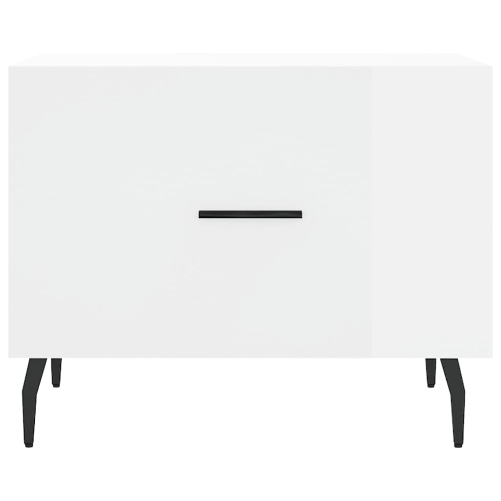 Salontafel 50x50x40 cm bewerkt hout hoogglans wit is nu te koop bij PeponiXL, paradijselijk wonen!