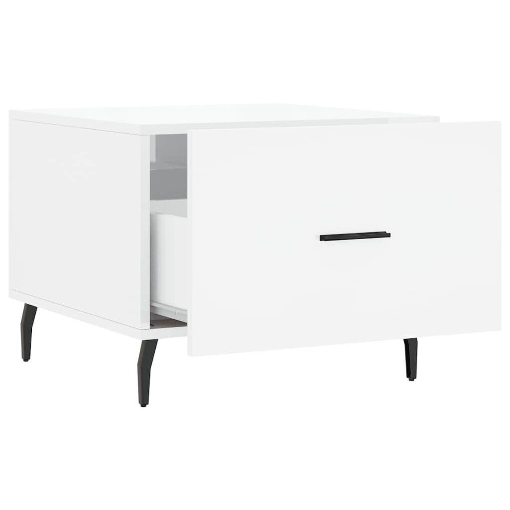 Salontafel 50x50x40 cm bewerkt hout hoogglans wit is nu te koop bij PeponiXL, paradijselijk wonen!