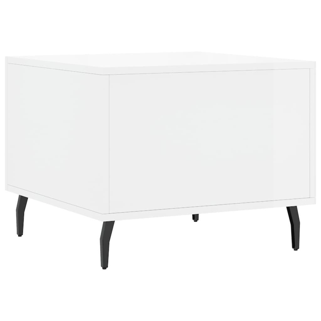 Salontafel 50x50x40 cm bewerkt hout hoogglans wit is nu te koop bij PeponiXL, paradijselijk wonen!