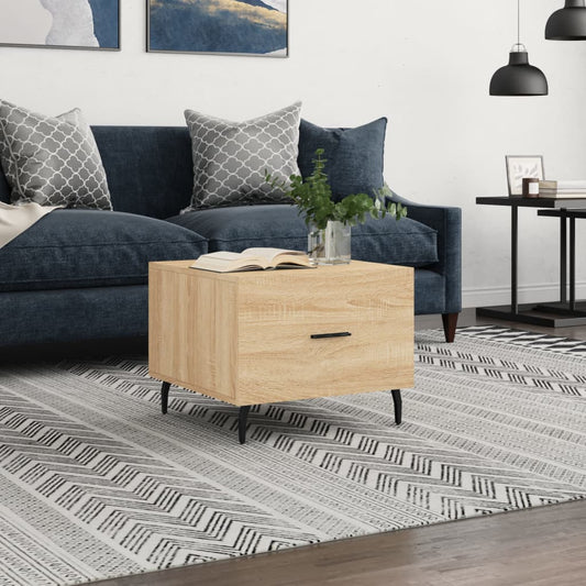 Salontafel 50x50x35 cm bewerkt hout sonoma eikenkleurig is nu te koop bij PeponiXL, paradijselijk wonen!