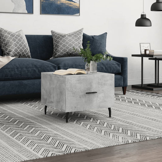 Salontafel 50x50x40 cm bewerkt hout betongrijs is nu te koop bij PeponiXL, paradijselijk wonen!