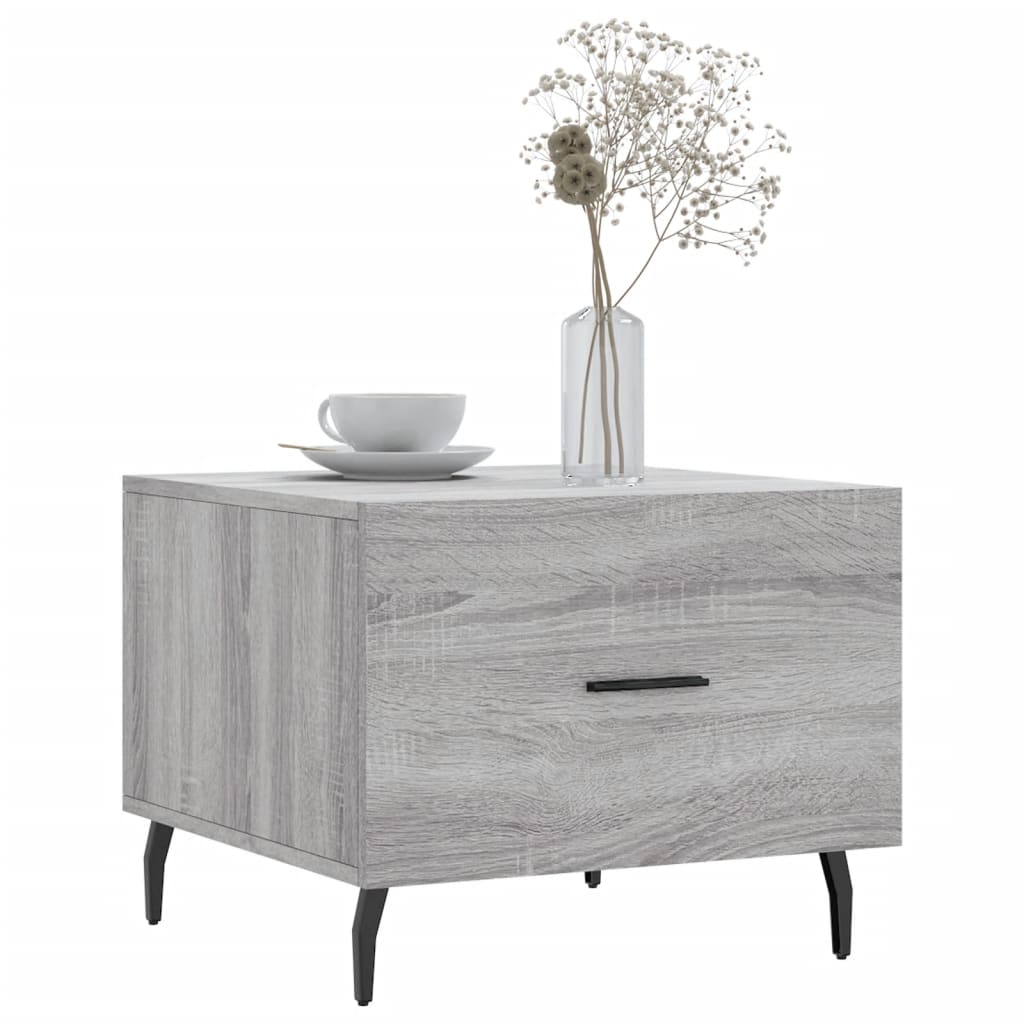 Salontafel 50x50x40 cm bewerkt hout grijs sonoma eiken is nu te koop bij PeponiXL, paradijselijk wonen!