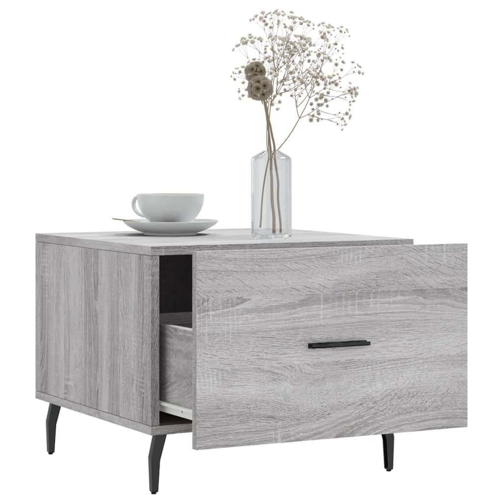 Salontafel 50x50x40 cm bewerkt hout grijs sonoma eiken is nu te koop bij PeponiXL, paradijselijk wonen!