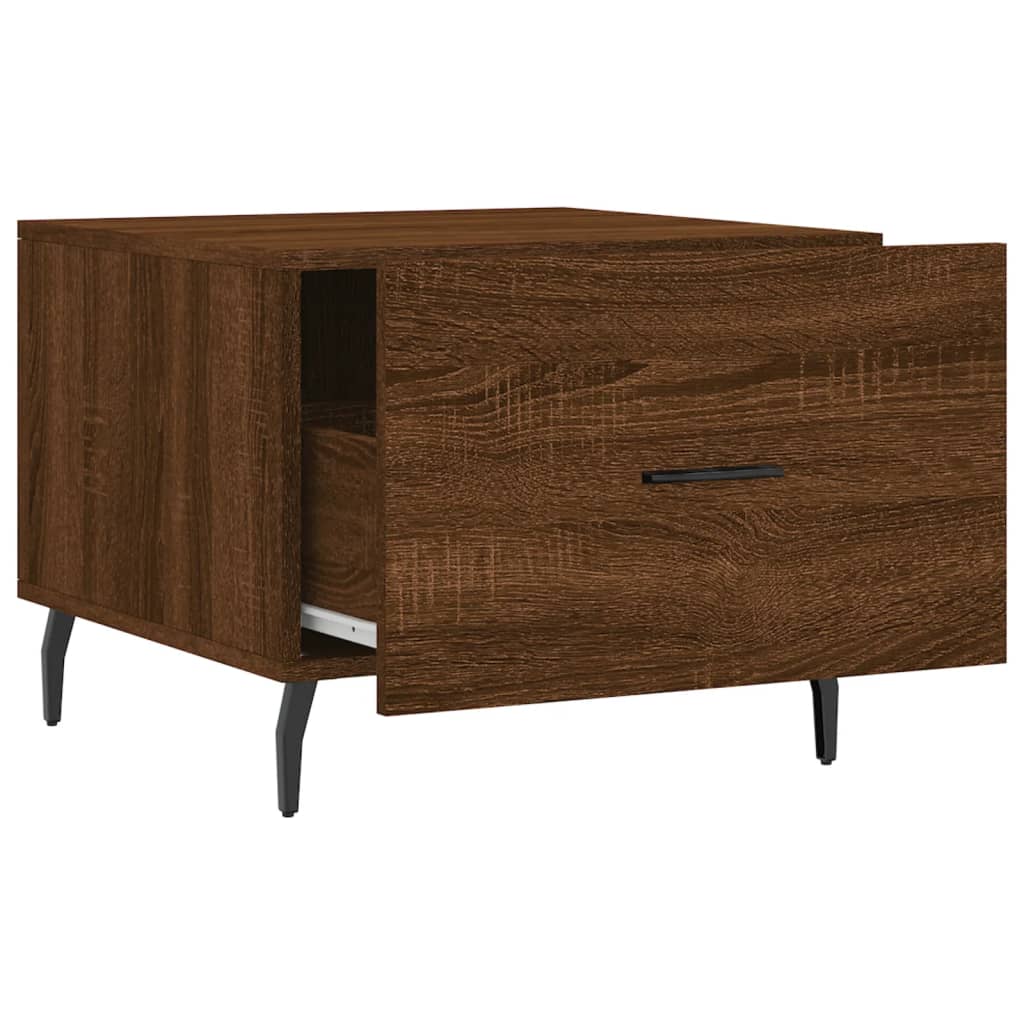 Salontafel 50x50x40 cm bewerkt hout bruin eikenkleur is nu te koop bij PeponiXL, paradijselijk wonen!