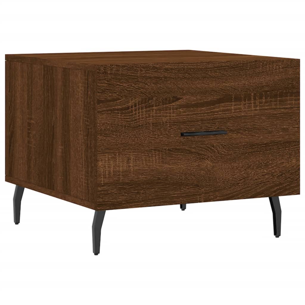 Salontafel 50x50x40 cm bewerkt hout bruin eikenkleur is nu te koop bij PeponiXL, paradijselijk wonen!