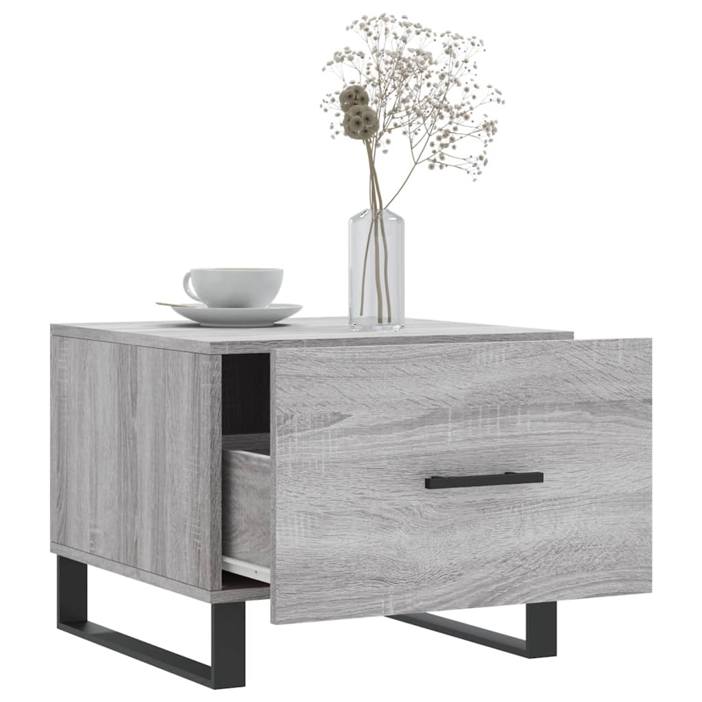Salontafel 50x50x40 cm bewerkt hout grijs sonoma eiken is nu te koop bij PeponiXL, paradijselijk wonen!