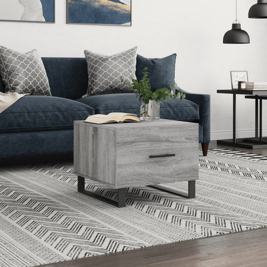 Salontafel 50x50x40 cm bewerkt hout grijs sonoma eiken is nu te koop bij PeponiXL, paradijselijk wonen!