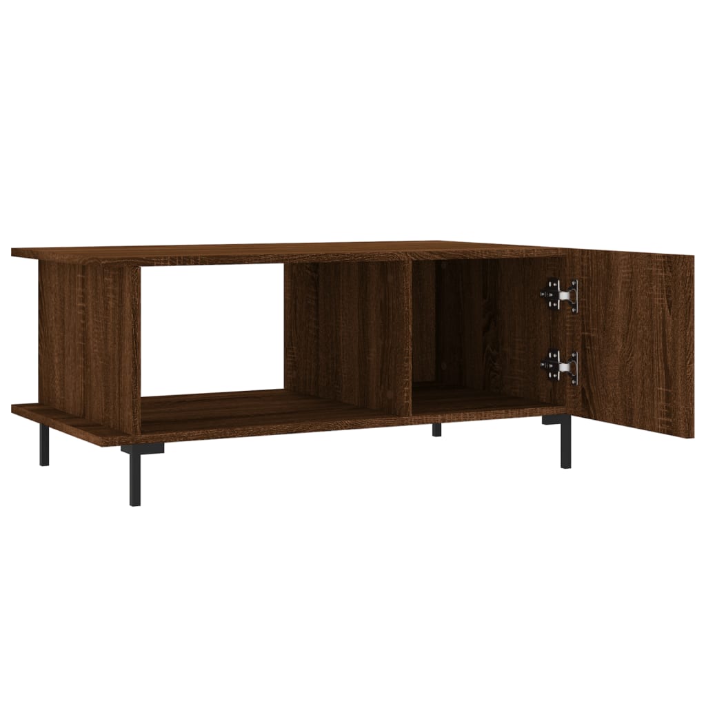 Salontafel 90x50x40 cm bewerkt hout bruin eikenkleur is nu te koop bij PeponiXL, paradijselijk wonen!