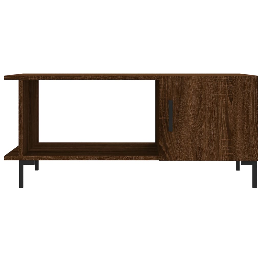Salontafel 90x50x40 cm bewerkt hout bruin eikenkleur is nu te koop bij PeponiXL, paradijselijk wonen!