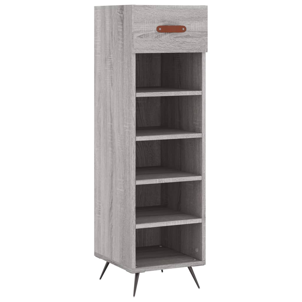 Schoenenkast 30x35x105 cm bewerkt hout grijs sonoma eikenkleur is nu te koop bij PeponiXL, paradijselijk wonen!