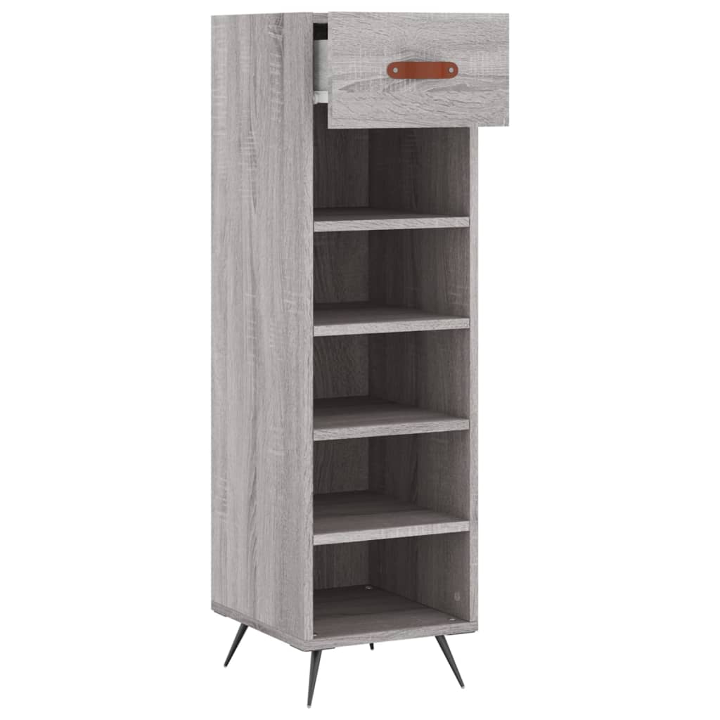 Schoenenkast 30x35x105 cm bewerkt hout grijs sonoma eikenkleur is nu te koop bij PeponiXL, paradijselijk wonen!