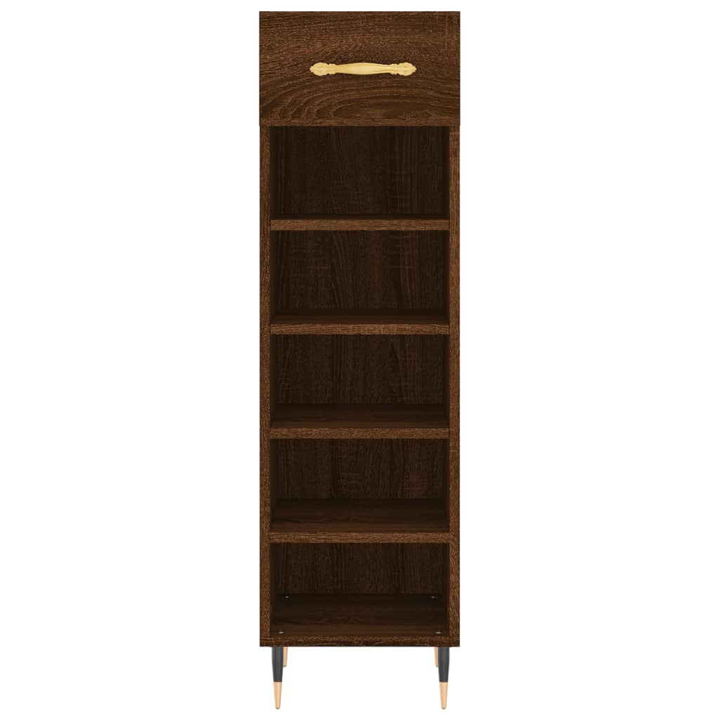 Schoenenkast 30x35x105 cm bewerkt hout bruin eikenkleur is nu te koop bij PeponiXL, paradijselijk wonen!