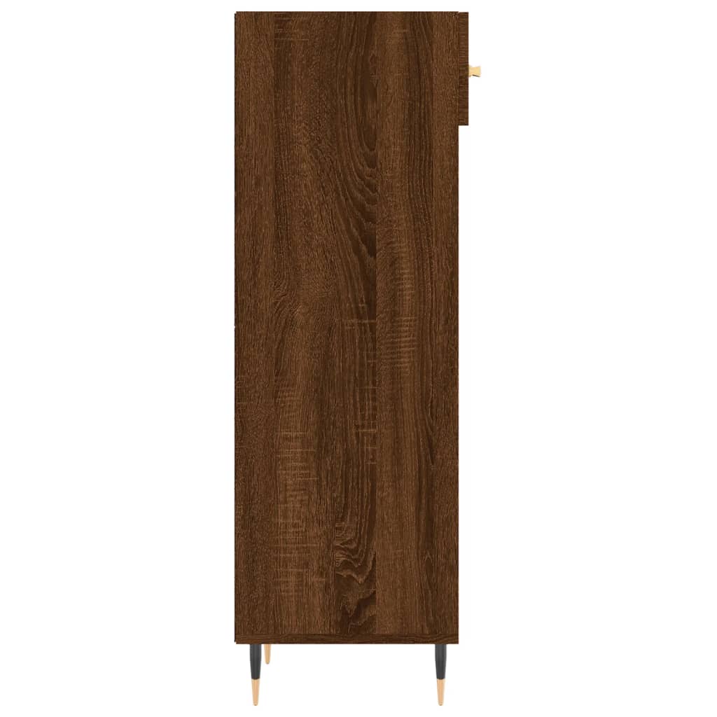 Schoenenkast 30x35x105 cm bewerkt hout bruin eikenkleur is nu te koop bij PeponiXL, paradijselijk wonen!