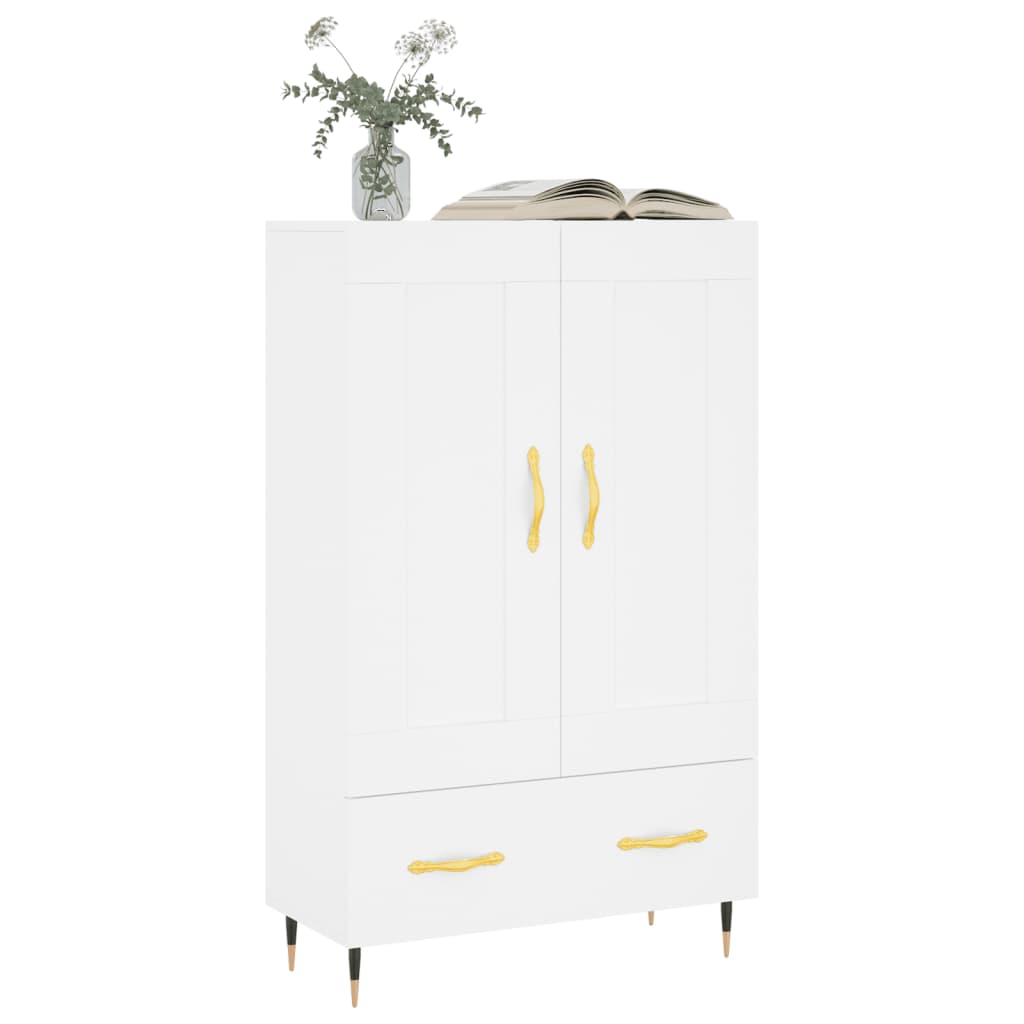 Hoge kast 69,5x31x115 cm bewerkt hout wit is nu te koop bij PeponiXL, paradijselijk wonen!