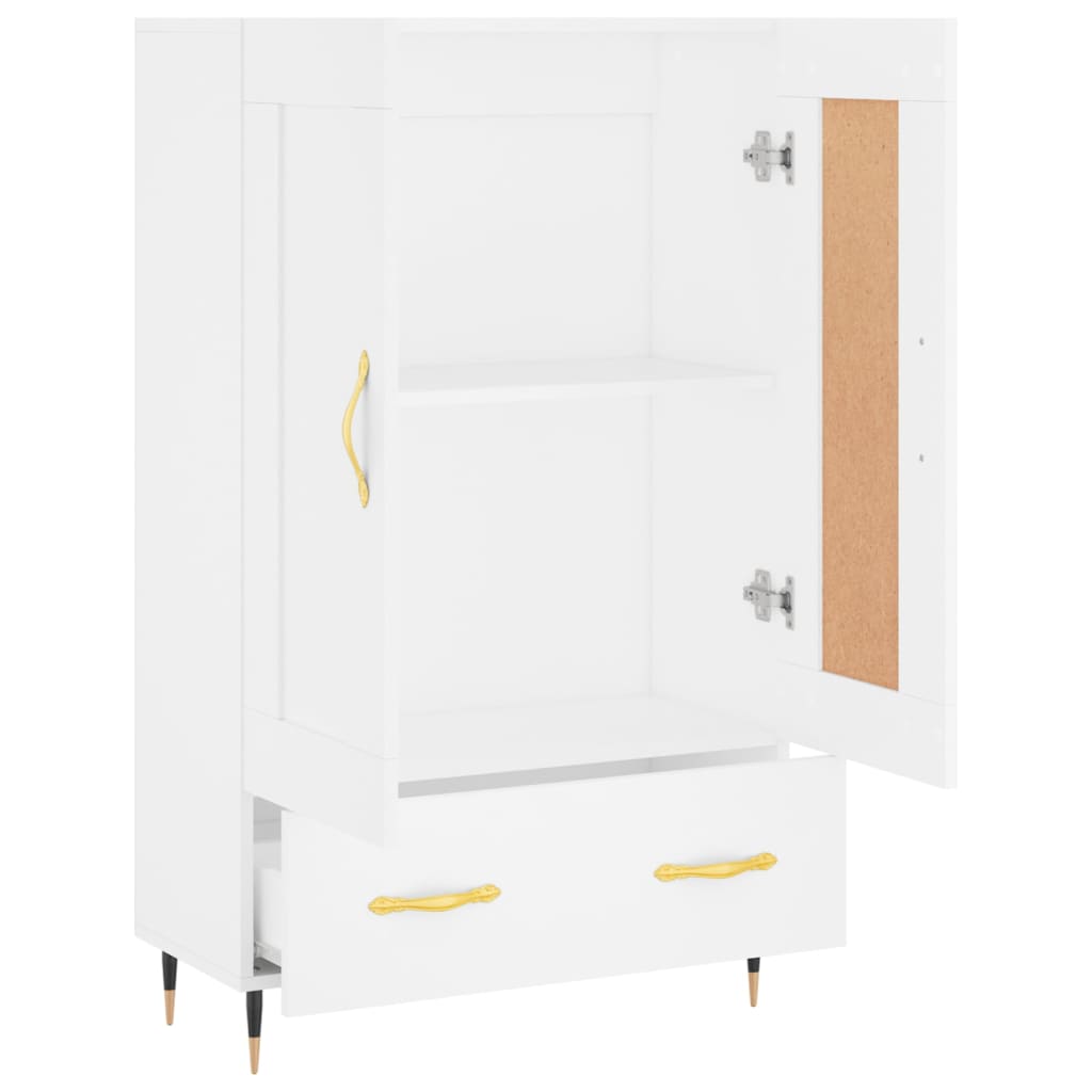 Hoge kast 69,5x31x115 cm bewerkt hout wit is nu te koop bij PeponiXL, paradijselijk wonen!