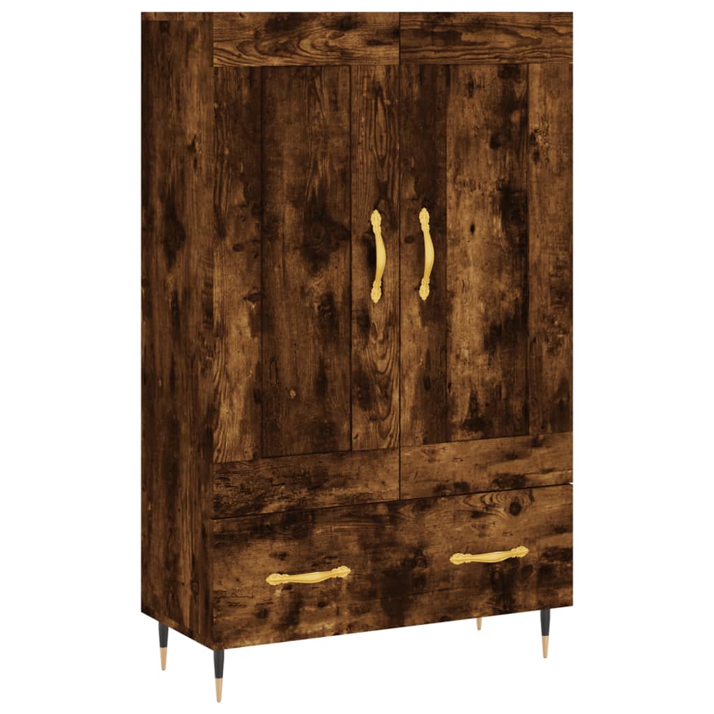 Hoge kast 69,5x31x115 cm bewerkt hout gerookt eikenkleurig is nu te koop bij PeponiXL, paradijselijk wonen!