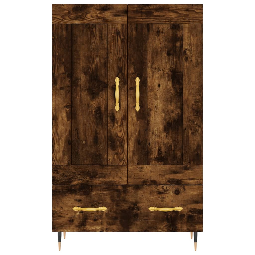 Hoge kast 69,5x31x115 cm bewerkt hout gerookt eikenkleurig is nu te koop bij PeponiXL, paradijselijk wonen!