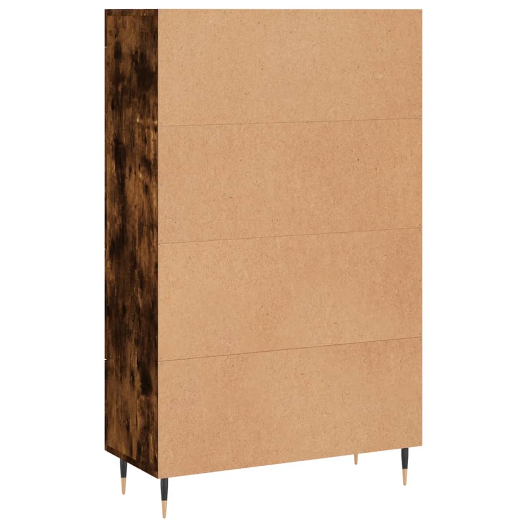 Hoge kast 69,5x31x115 cm bewerkt hout gerookt eikenkleurig is nu te koop bij PeponiXL, paradijselijk wonen!