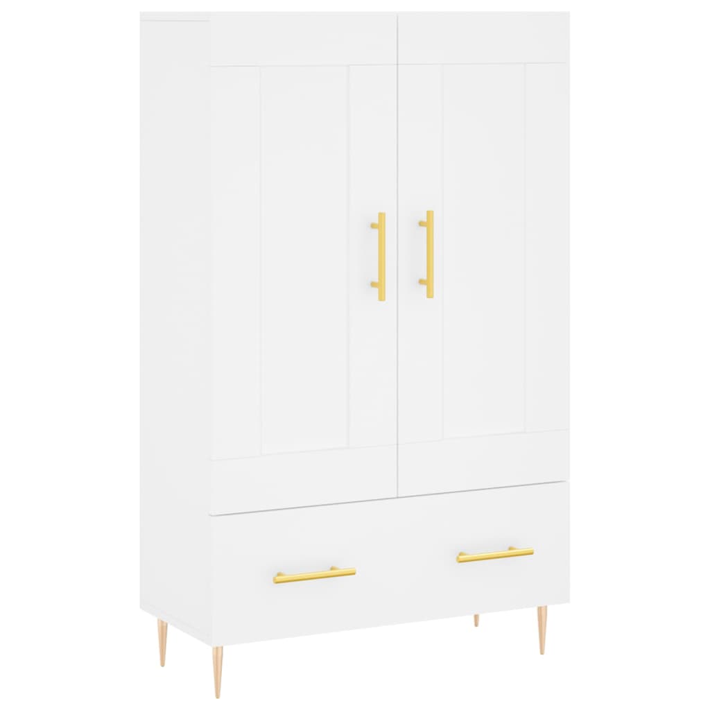 Hoge kast 69,5x31x115 cm bewerkt hout wit is nu te koop bij PeponiXL, paradijselijk wonen!