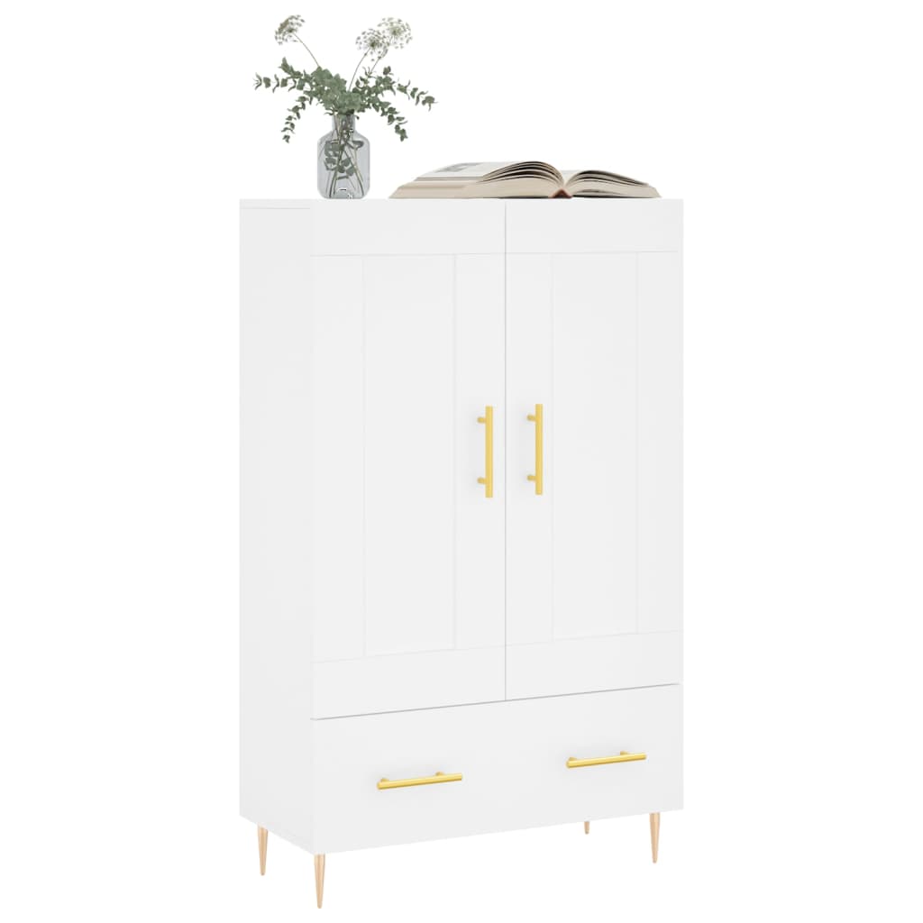 Hoge kast 69,5x31x115 cm bewerkt hout wit is nu te koop bij PeponiXL, paradijselijk wonen!