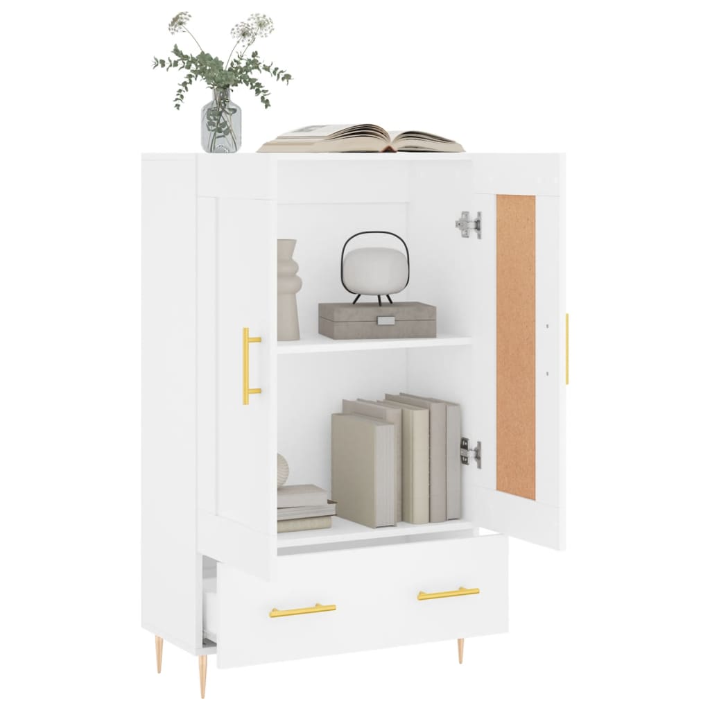 Hoge kast 69,5x31x115 cm bewerkt hout wit is nu te koop bij PeponiXL, paradijselijk wonen!