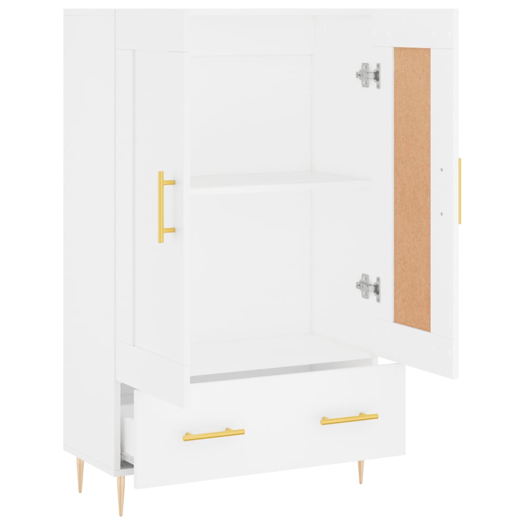 Hoge kast 69,5x31x115 cm bewerkt hout wit is nu te koop bij PeponiXL, paradijselijk wonen!
