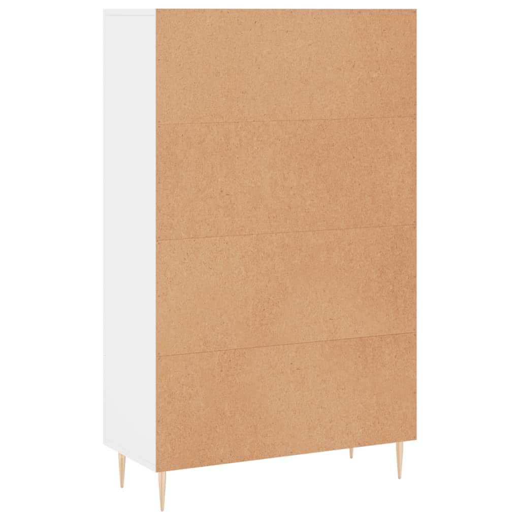 Hoge kast 69,5x31x115 cm bewerkt hout wit is nu te koop bij PeponiXL, paradijselijk wonen!