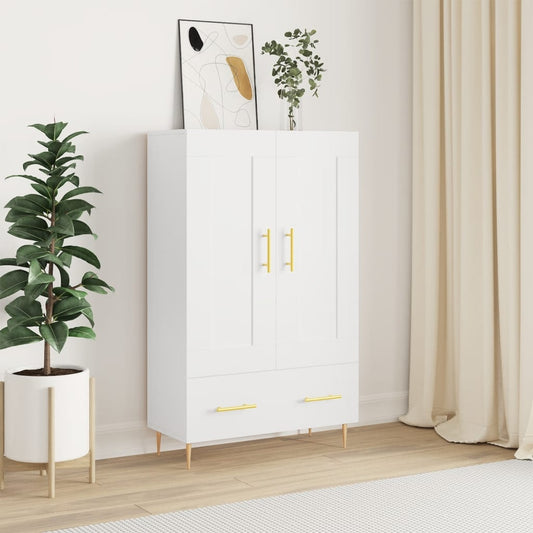 Hoge kast 69,5x31x115 cm bewerkt hout wit is nu te koop bij PeponiXL, paradijselijk wonen!