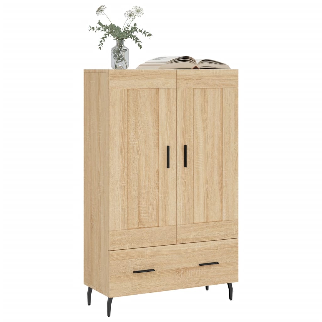 Hoge kast 69,5x31x115 cm bewerkt hout sonoma eikenkleurig is nu te koop bij PeponiXL, paradijselijk wonen!