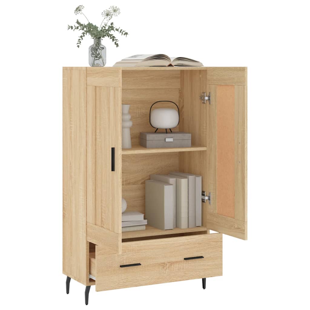 Hoge kast 69,5x31x115 cm bewerkt hout sonoma eikenkleurig is nu te koop bij PeponiXL, paradijselijk wonen!