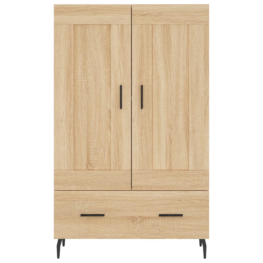 Hoge kast 69,5x31x115 cm bewerkt hout sonoma eikenkleurig is nu te koop bij PeponiXL, paradijselijk wonen!