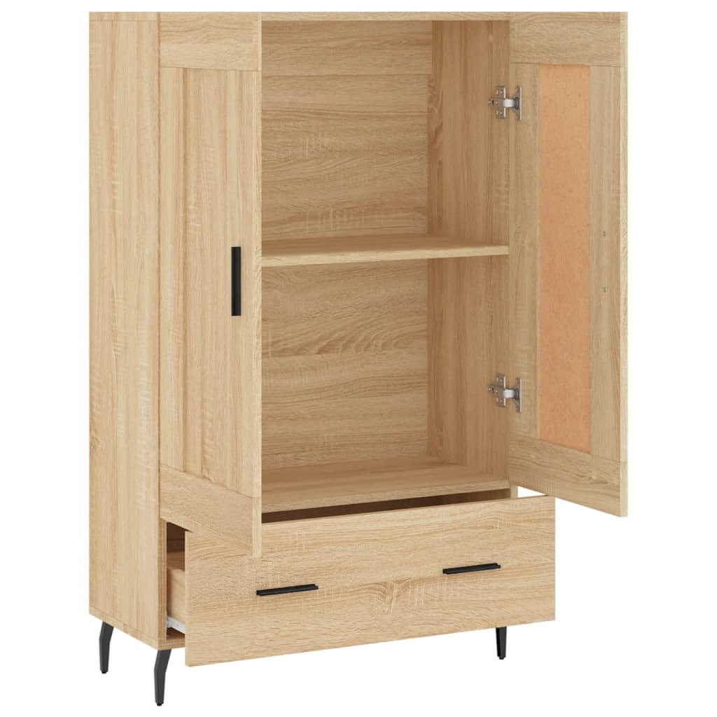 Hoge kast 69,5x31x115 cm bewerkt hout sonoma eikenkleurig is nu te koop bij PeponiXL, paradijselijk wonen!