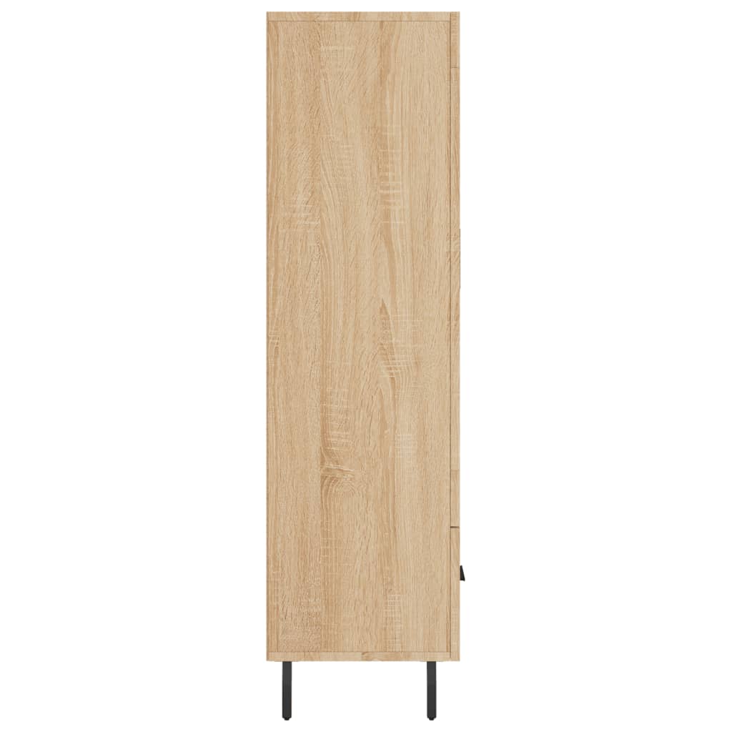 Hoge kast 69,5x31x115 cm bewerkt hout sonoma eikenkleurig is nu te koop bij PeponiXL, paradijselijk wonen!