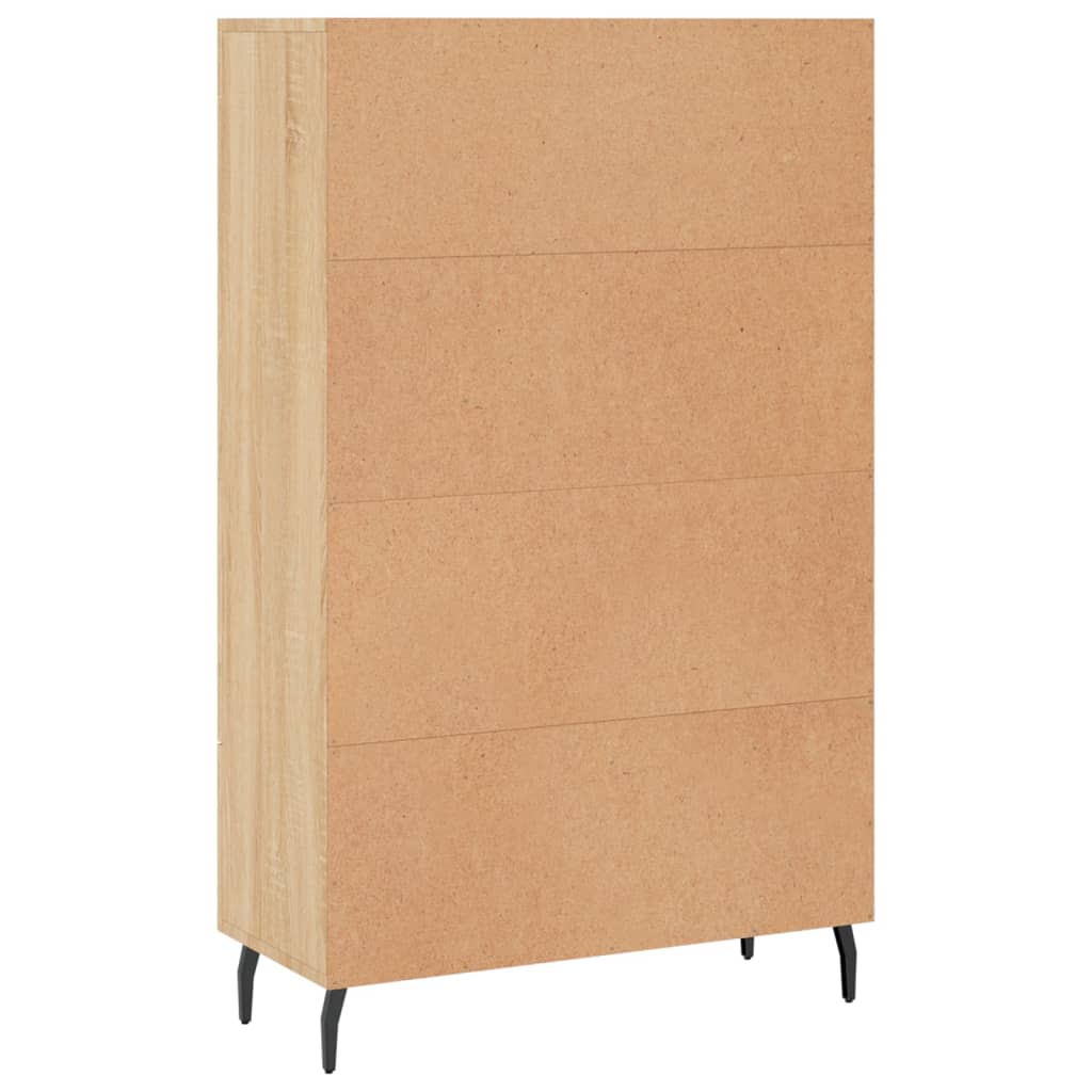 Hoge kast 69,5x31x115 cm bewerkt hout sonoma eikenkleurig is nu te koop bij PeponiXL, paradijselijk wonen!