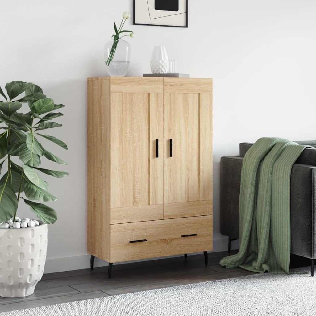 Hoge kast 69,5x31x115 cm bewerkt hout sonoma eikenkleurig is nu te koop bij PeponiXL, paradijselijk wonen!
