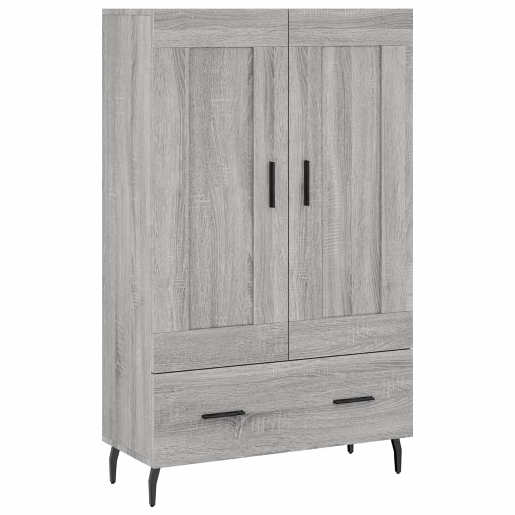 Hoge kast 69,5x31x115 cm bewerkt hout grijs sonoma eikenkleurig is nu te koop bij PeponiXL, paradijselijk wonen!