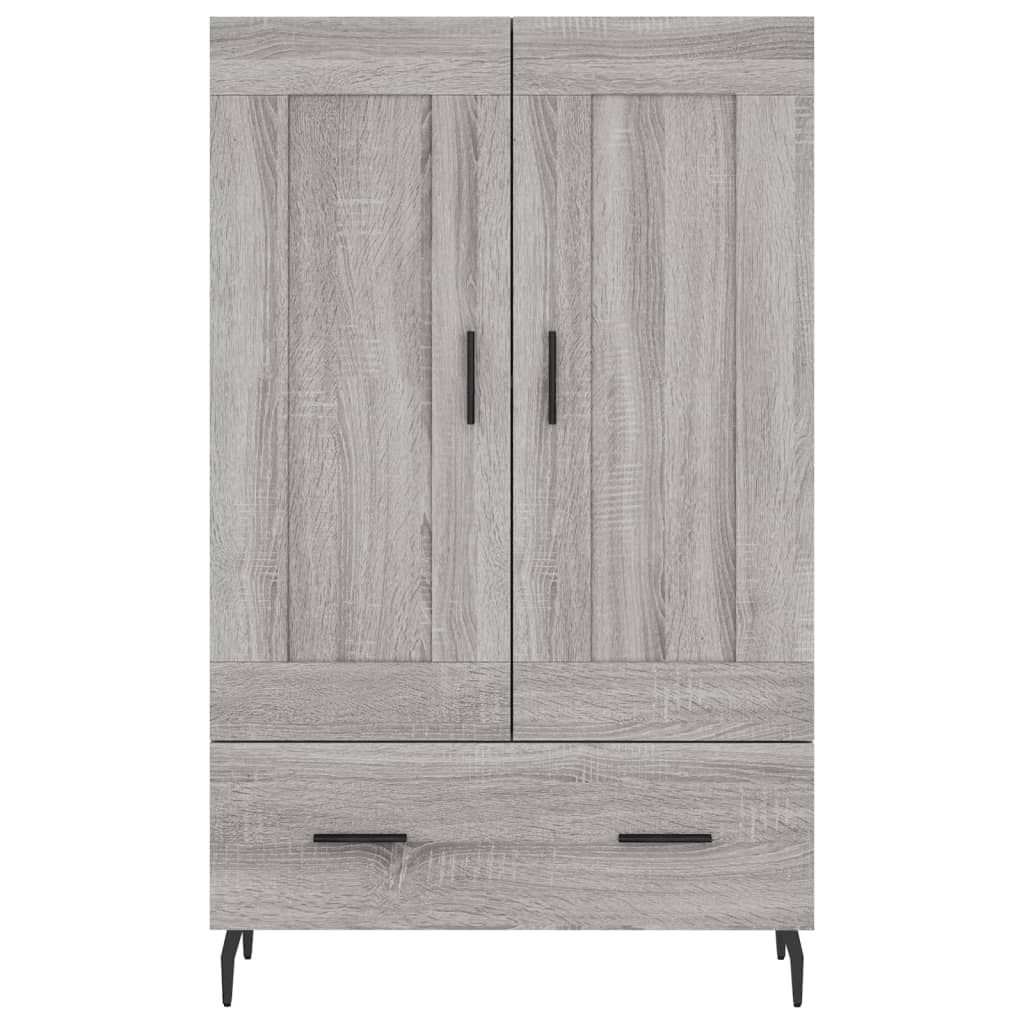 Hoge kast 69,5x31x115 cm bewerkt hout grijs sonoma eikenkleurig is nu te koop bij PeponiXL, paradijselijk wonen!
