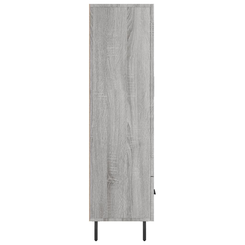 Hoge kast 69,5x31x115 cm bewerkt hout grijs sonoma eikenkleurig is nu te koop bij PeponiXL, paradijselijk wonen!