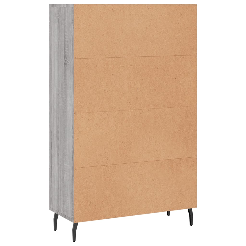 Hoge kast 69,5x31x115 cm bewerkt hout grijs sonoma eikenkleurig is nu te koop bij PeponiXL, paradijselijk wonen!