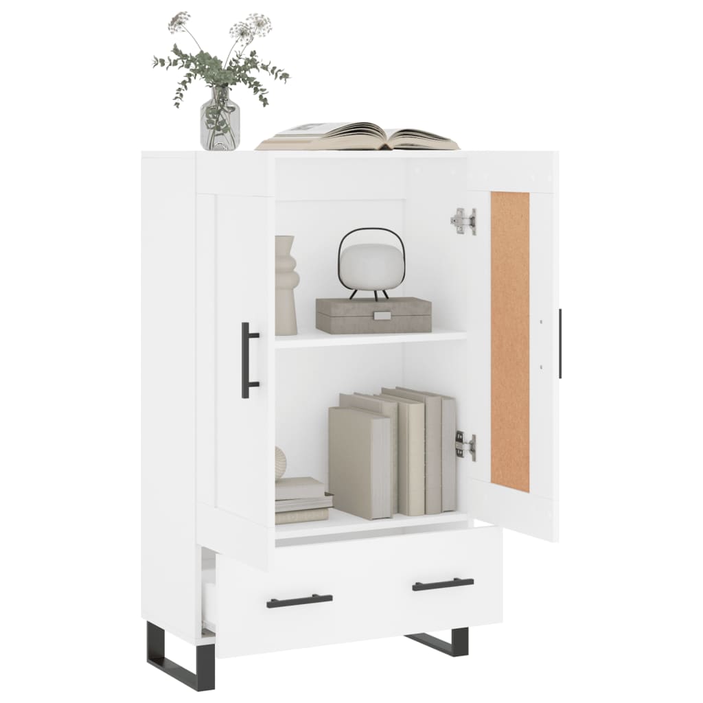 Hoge kast 69,5x31x115 cm bewerkt hout wit is nu te koop bij PeponiXL, paradijselijk wonen!