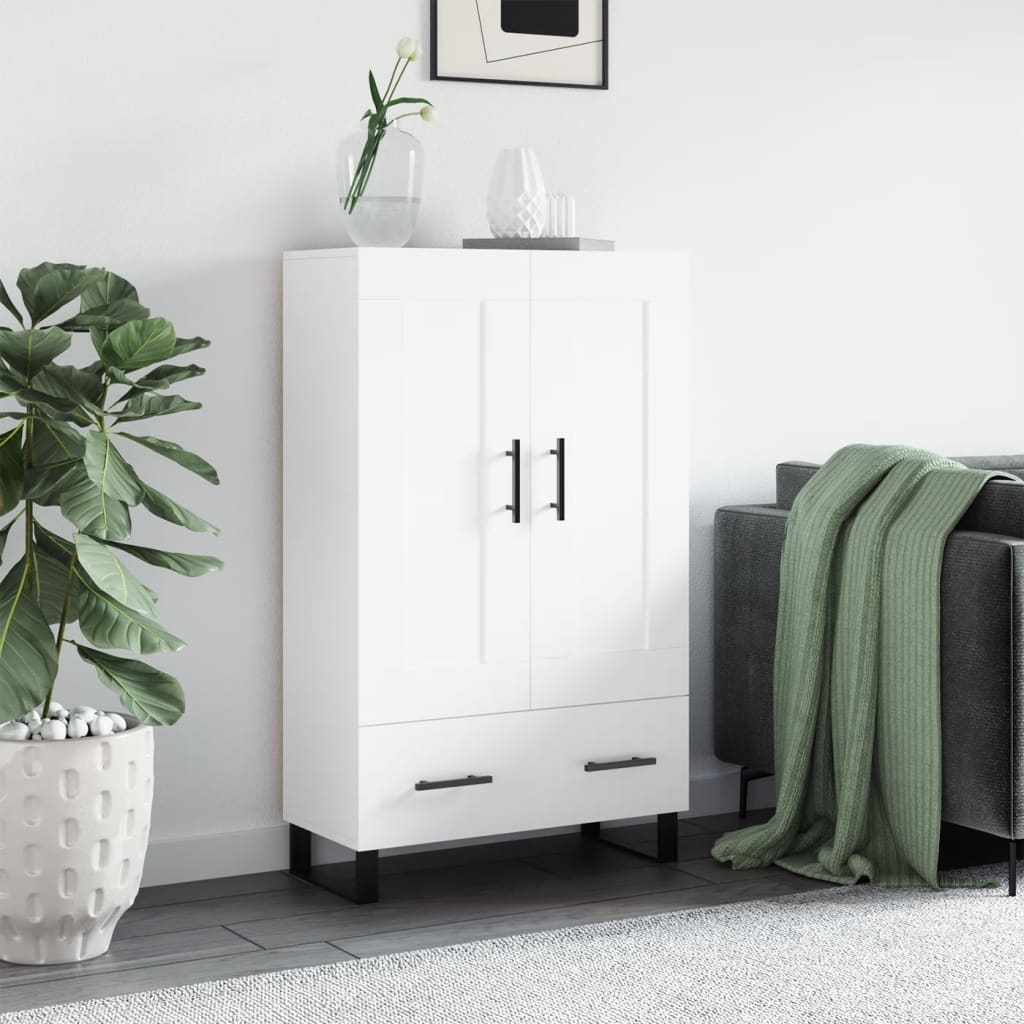 Hoge kast 69,5x31x115 cm bewerkt hout wit is nu te koop bij PeponiXL, paradijselijk wonen!