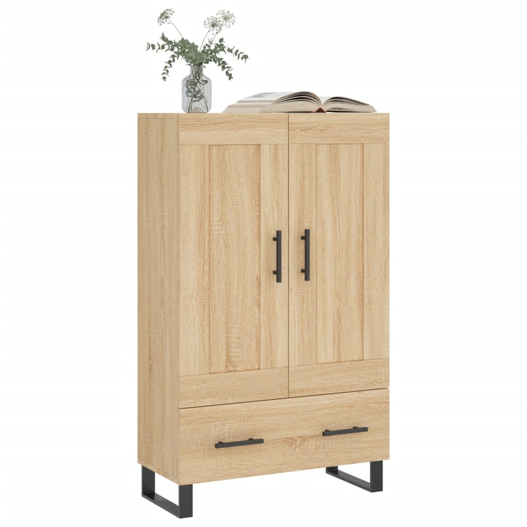 Hoge kast 69,5x31x115 cm bewerkt hout sonoma eikenkleurig is nu te koop bij PeponiXL, paradijselijk wonen!