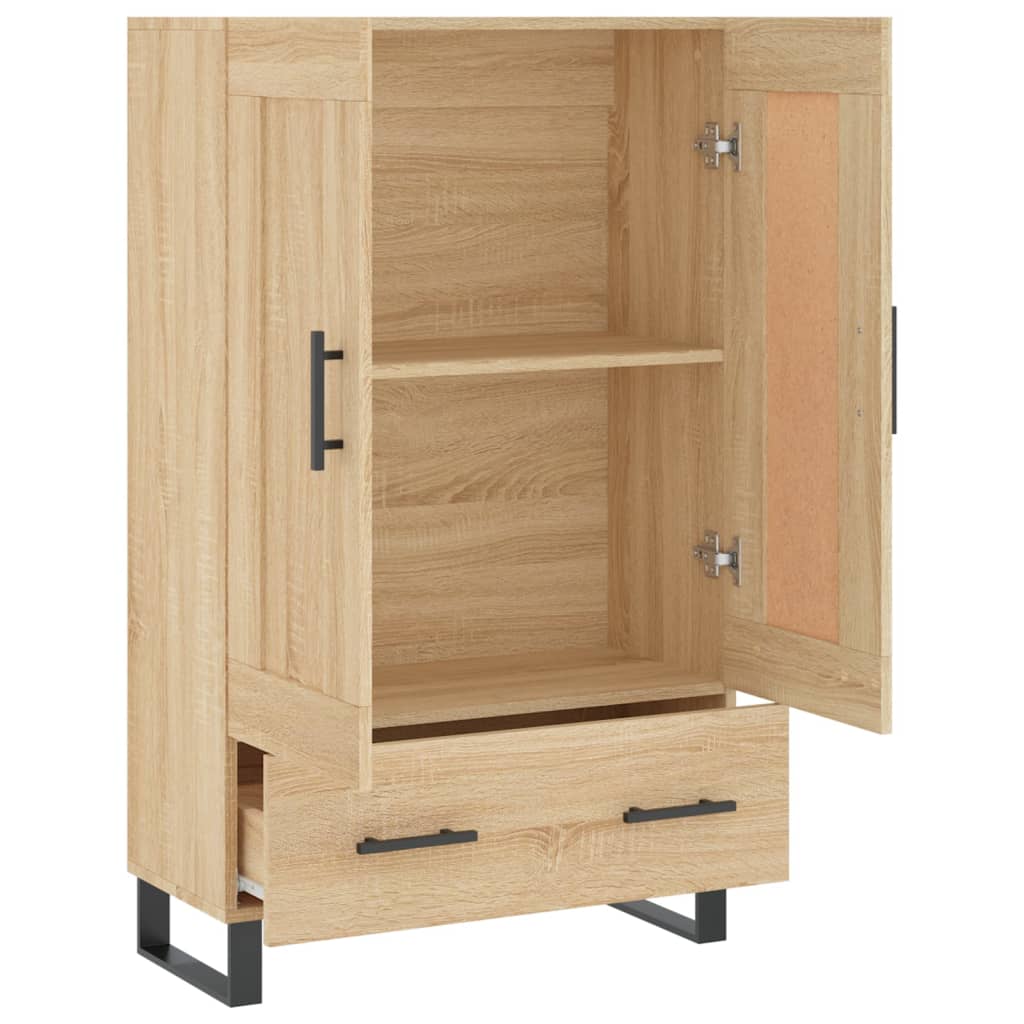 Hoge kast 69,5x31x115 cm bewerkt hout sonoma eikenkleurig is nu te koop bij PeponiXL, paradijselijk wonen!
