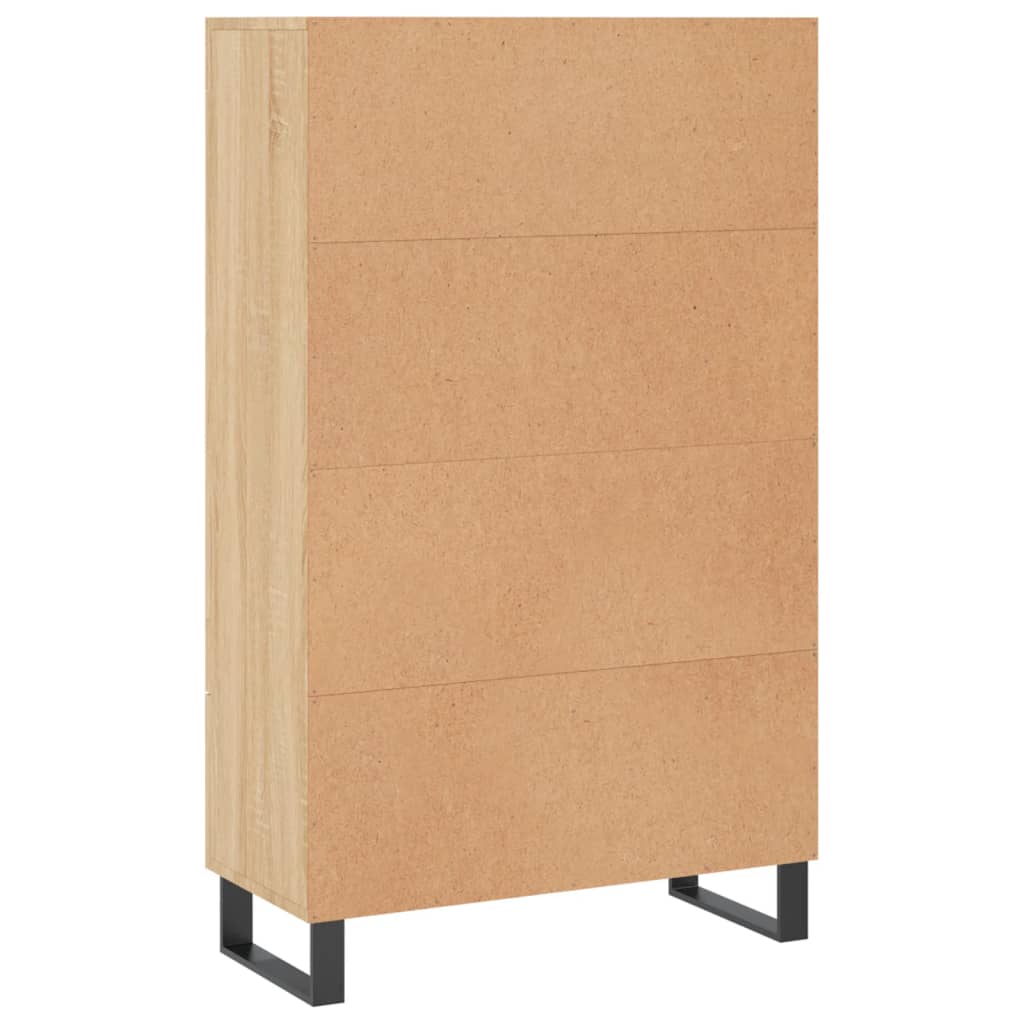 Hoge kast 69,5x31x115 cm bewerkt hout sonoma eikenkleurig is nu te koop bij PeponiXL, paradijselijk wonen!
