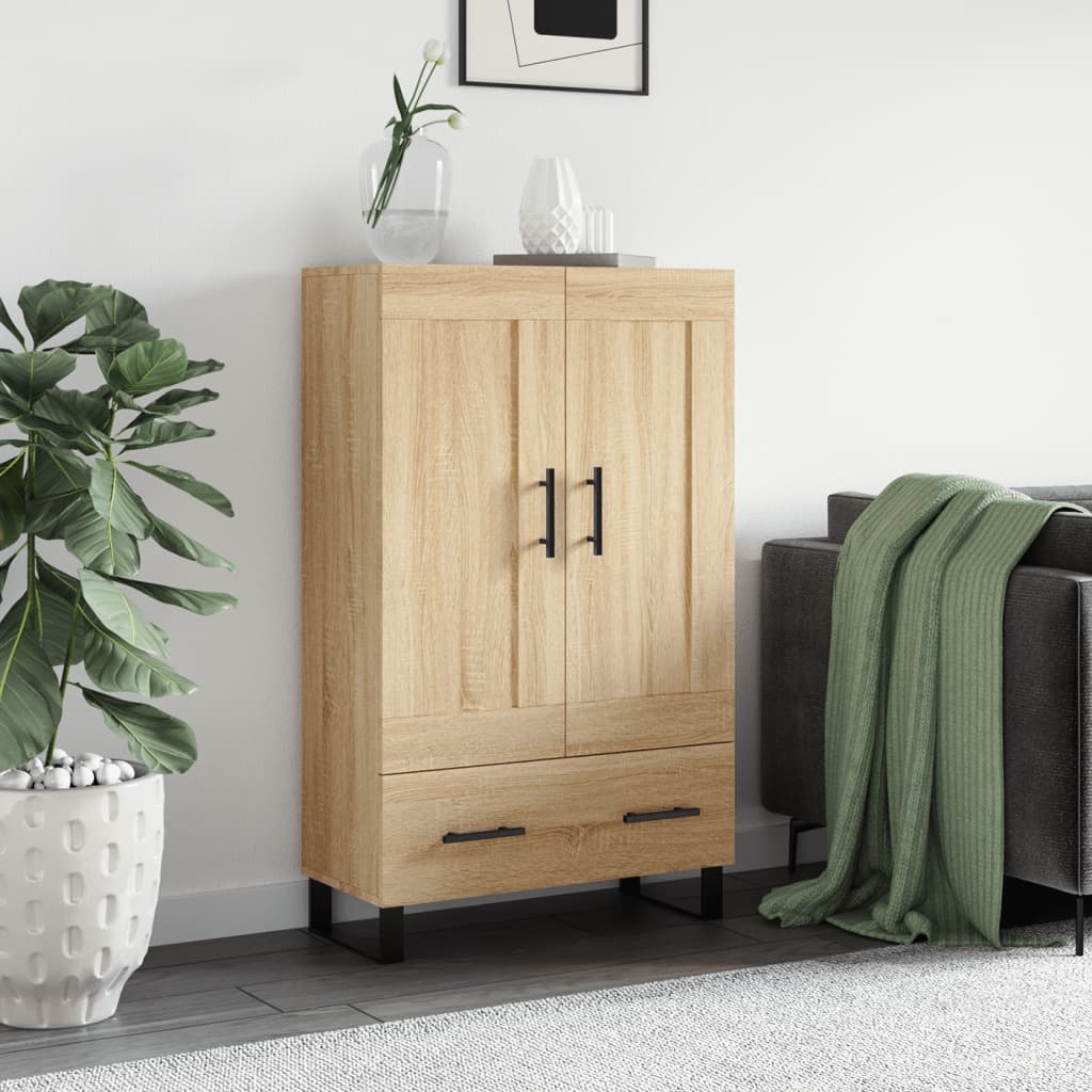 Hoge kast 69,5x31x115 cm bewerkt hout sonoma eikenkleurig is nu te koop bij PeponiXL, paradijselijk wonen!