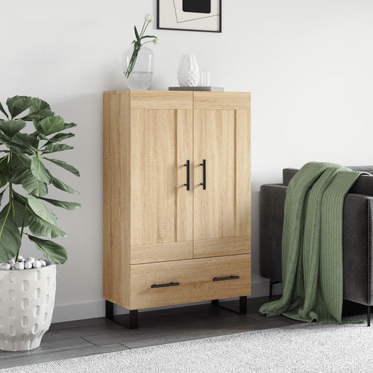 Hoge kast 69,5x31x115 cm bewerkt hout sonoma eikenkleurig is nu te koop bij PeponiXL, paradijselijk wonen!