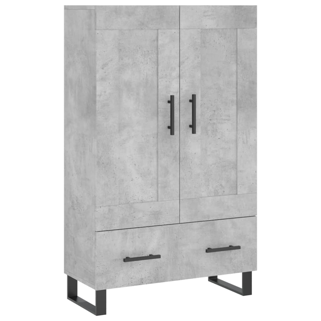 Hoge kast 69,5x31x115 cm bewerkt hout betongrijs is nu te koop bij PeponiXL, paradijselijk wonen!