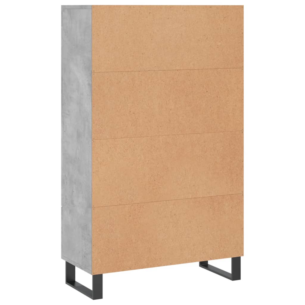 Hoge kast 69,5x31x115 cm bewerkt hout betongrijs is nu te koop bij PeponiXL, paradijselijk wonen!