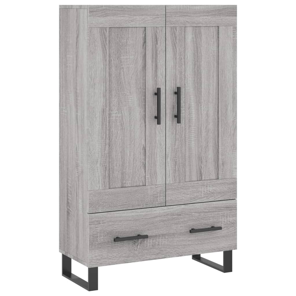Hoge kast 69,5x31x115 cm bewerkt hout grijs sonoma eikenkleurig is nu te koop bij PeponiXL, paradijselijk wonen!